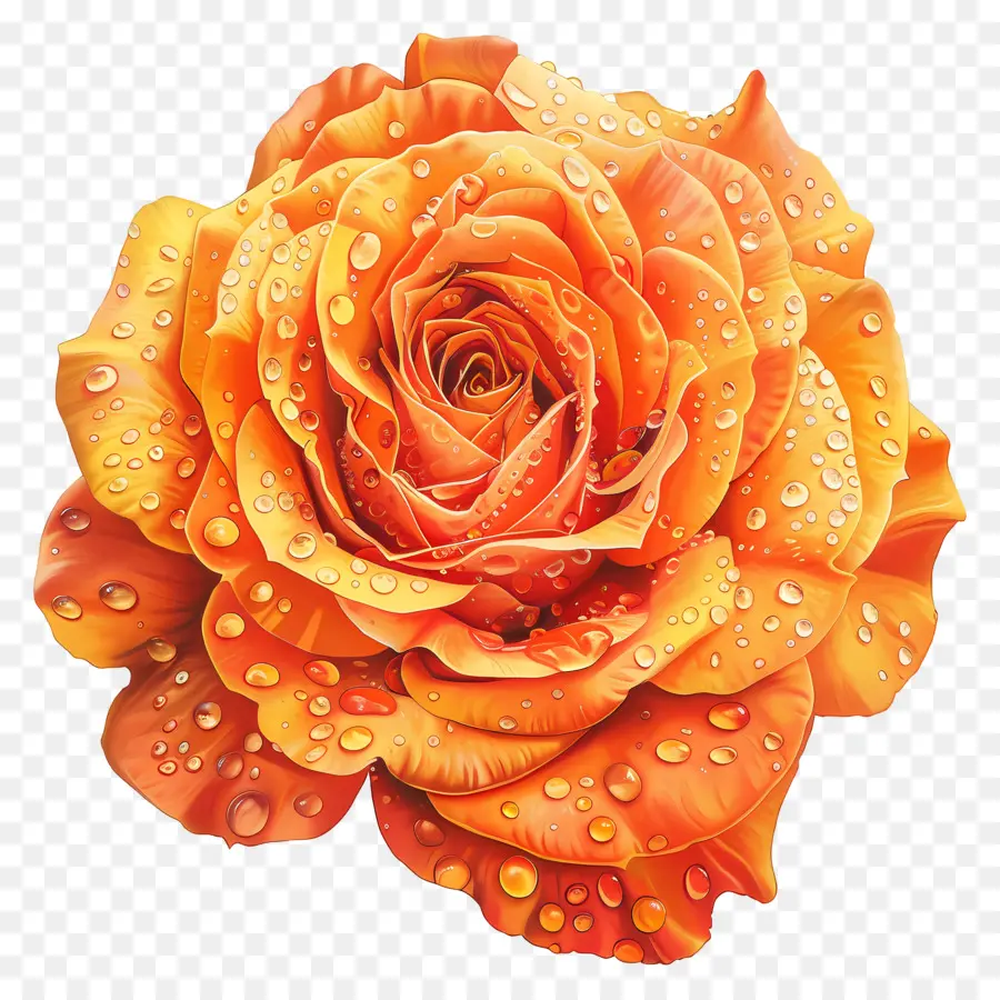 Rosa De Naranja，Las Gotas De Agua PNG