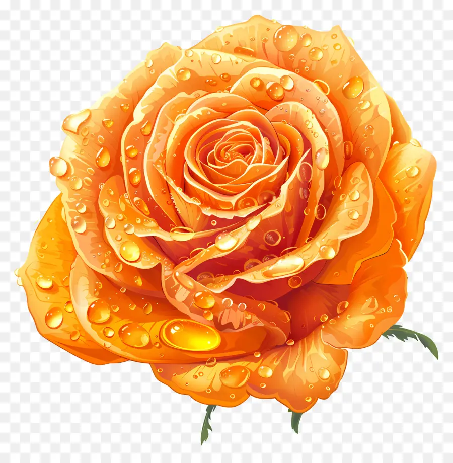 Rosa De Naranja，Las Gotas De Agua PNG