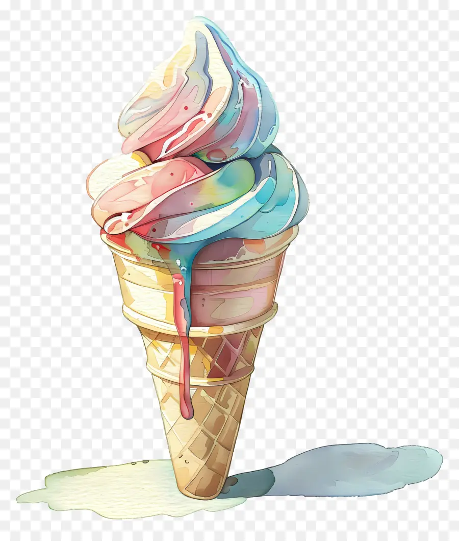 Helado，Pintura A La Acuarela PNG