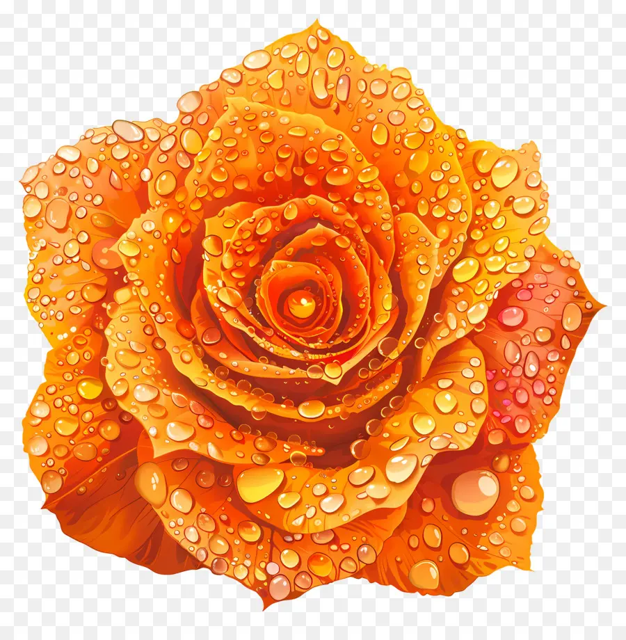 Rosa De Naranja，Las Gotas De Agua PNG