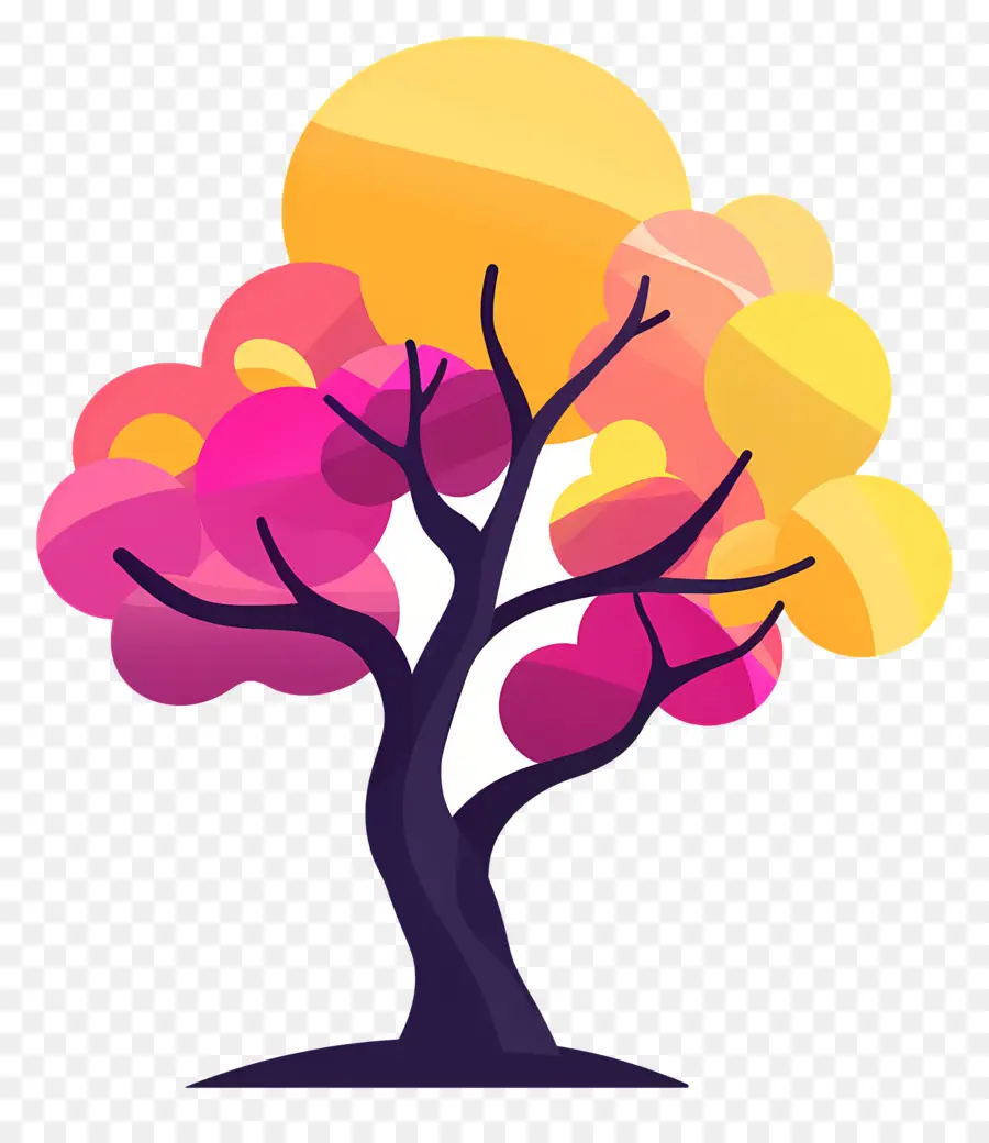 Dibujos Animados De árbol，Colorido árbol PNG