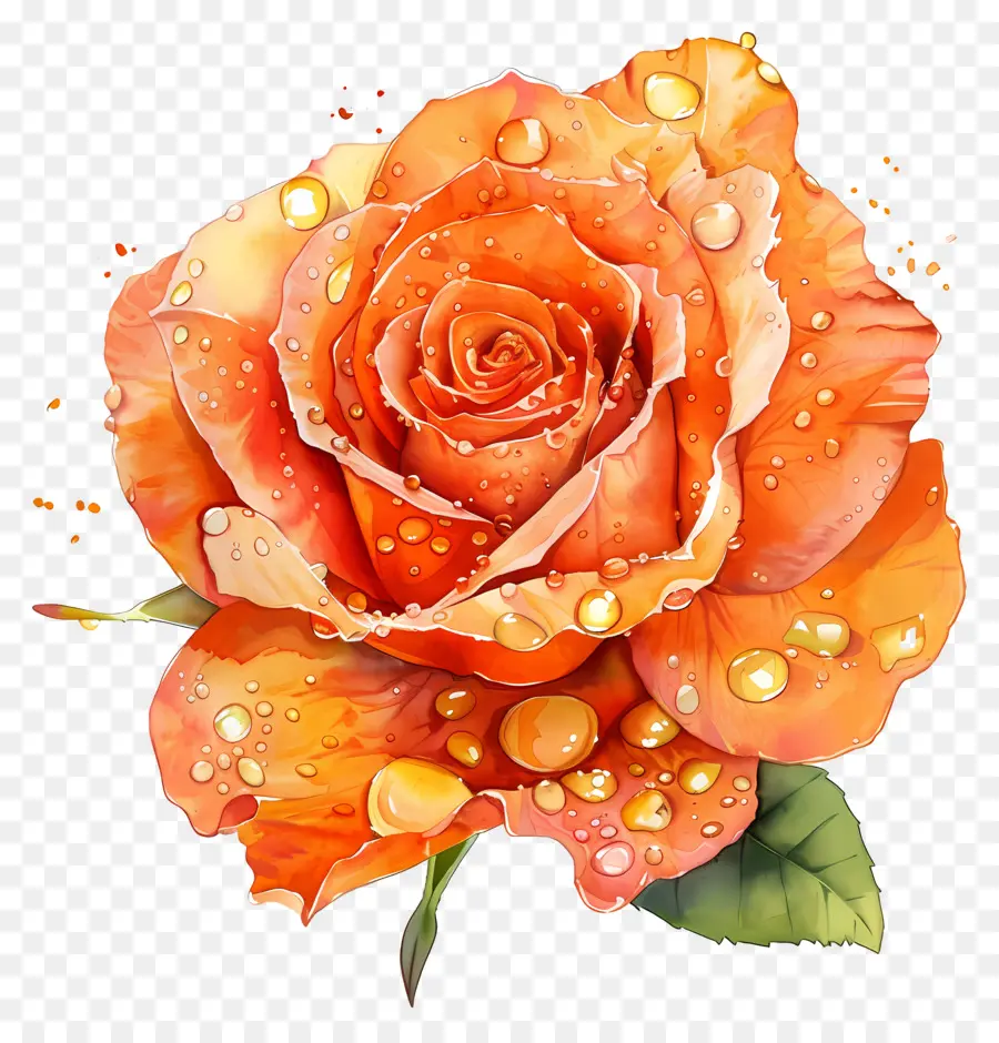 Rosa De Naranja，Las Gotas De Agua PNG