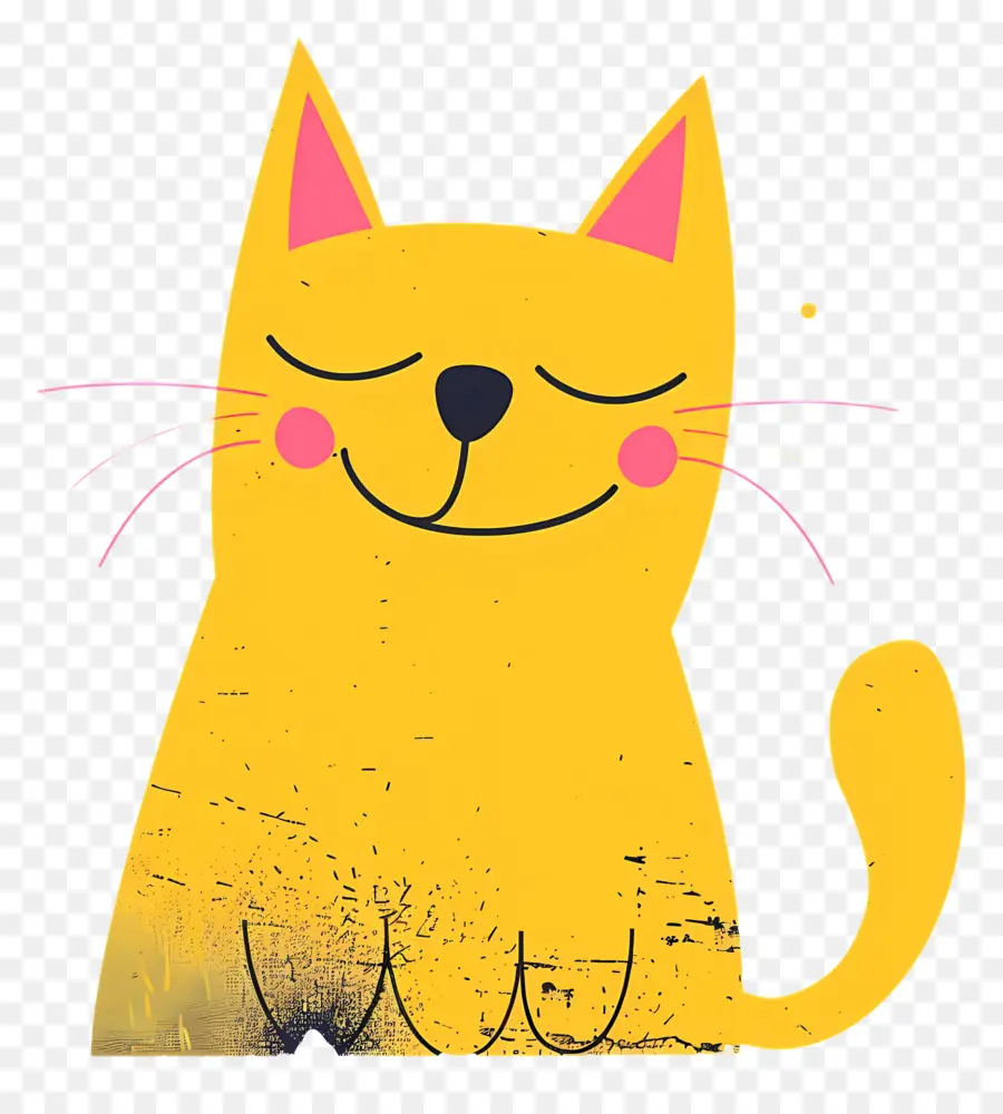 Gato De Dibujos Animados，Amarillo De Piel PNG