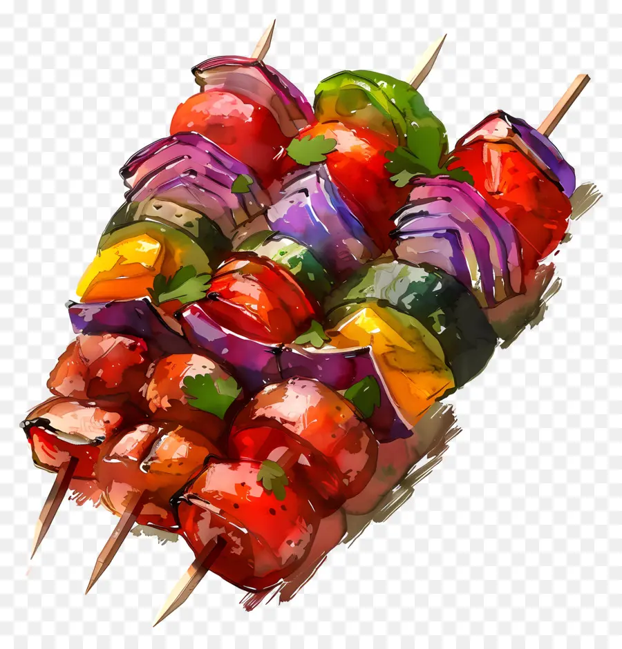 Kebab De Verduras，Brochetas De Verduras PNG