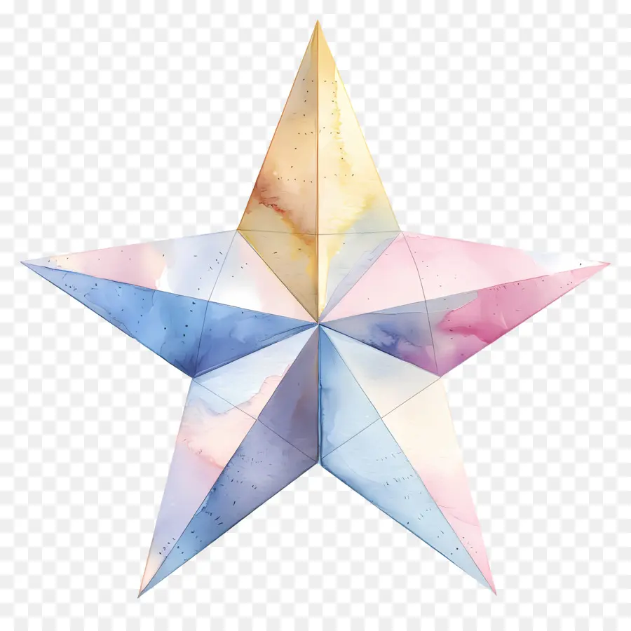 Estrella De Acuarela，Acuarela PNG