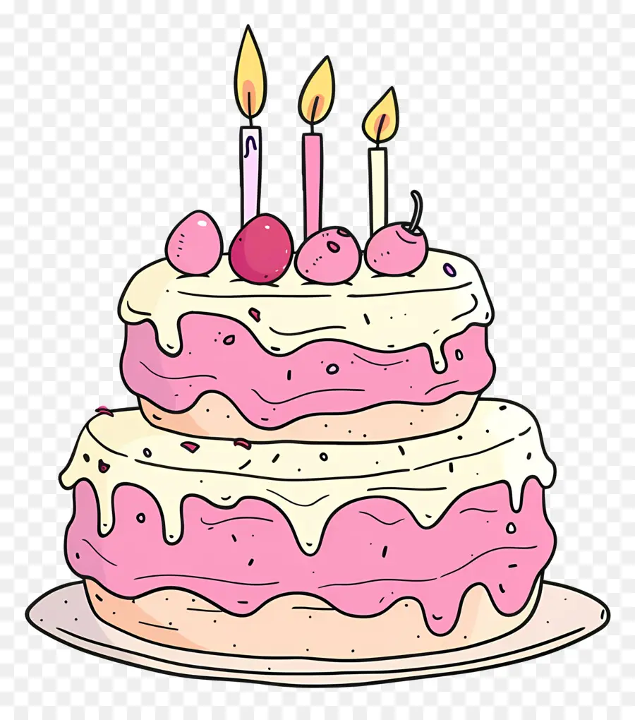 Pastel De Cumpleaños，Rosa Pastel PNG