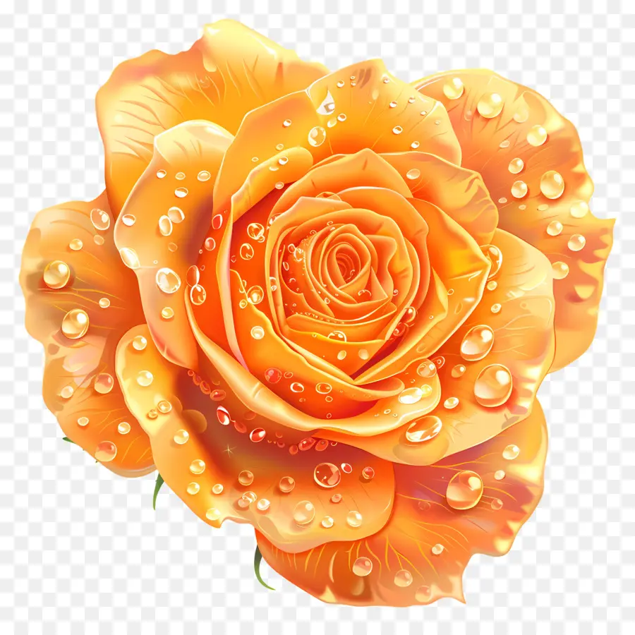 Rosa De Naranja，Las Gotas De Agua PNG