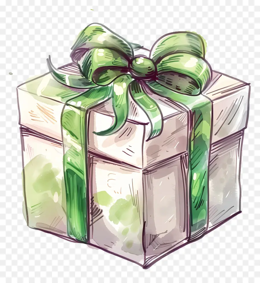 Caja De Regalo，El Arte De La Acuarela PNG