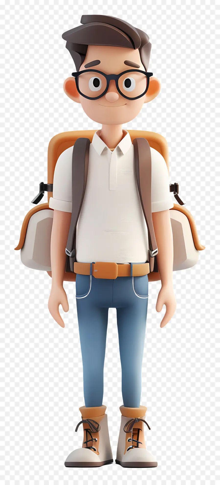 Estudiante Con Mochila，Personaje De Dibujos Animados PNG