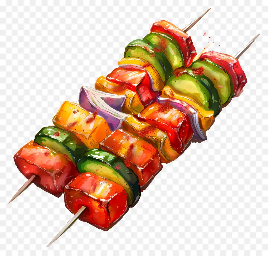 Kebab De Verduras，Brochetas De Verduras PNG