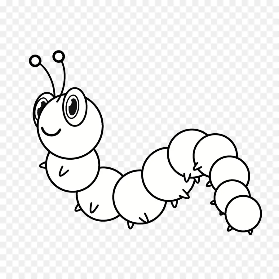 Dibujos Animados De Caterpillar，En Blanco Y Negro PNG