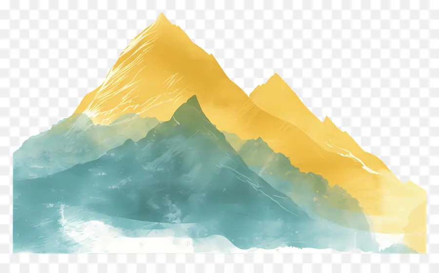 Montañas，Pintura A La Acuarela PNG