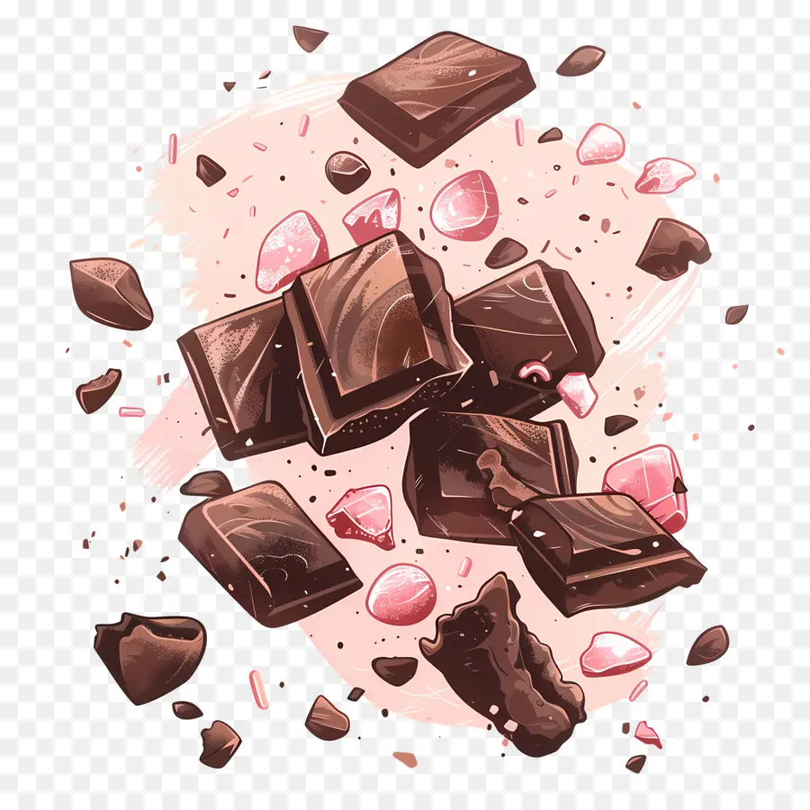 Dulces De Chocolate，Trozos De Chocolate PNG