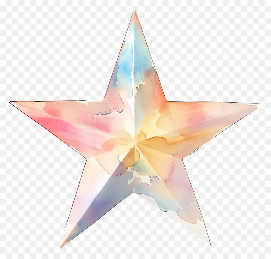 Estrella De Acuarela，El Arte Abstracto PNG