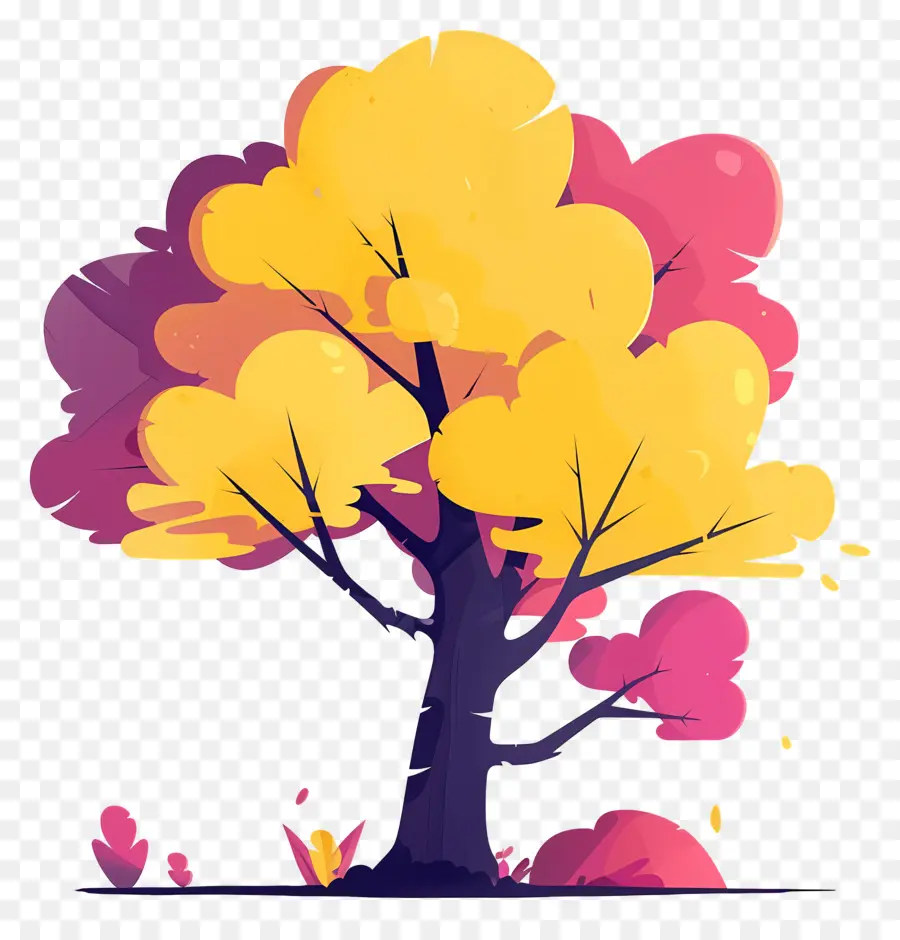 Dibujos Animados De árbol，Colorido árbol PNG