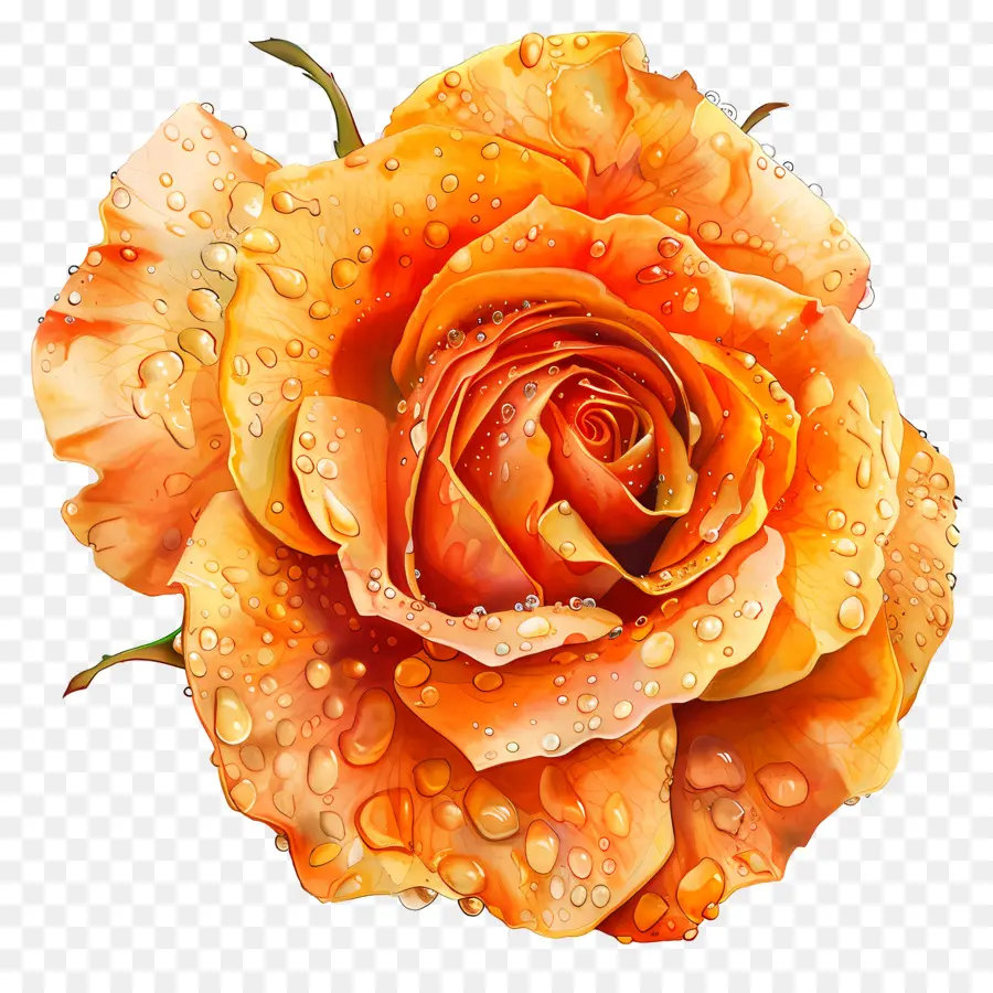 Rosa De Naranja，Las Gotas De Agua PNG