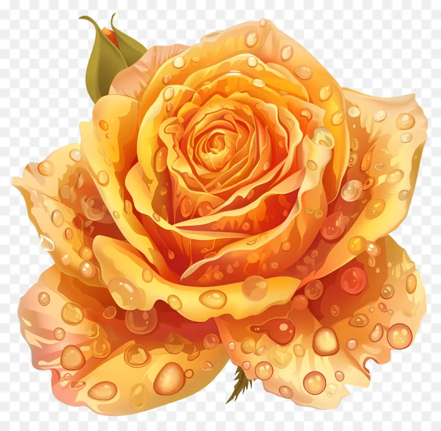 Rosa De Naranja，Las Gotas De Agua PNG