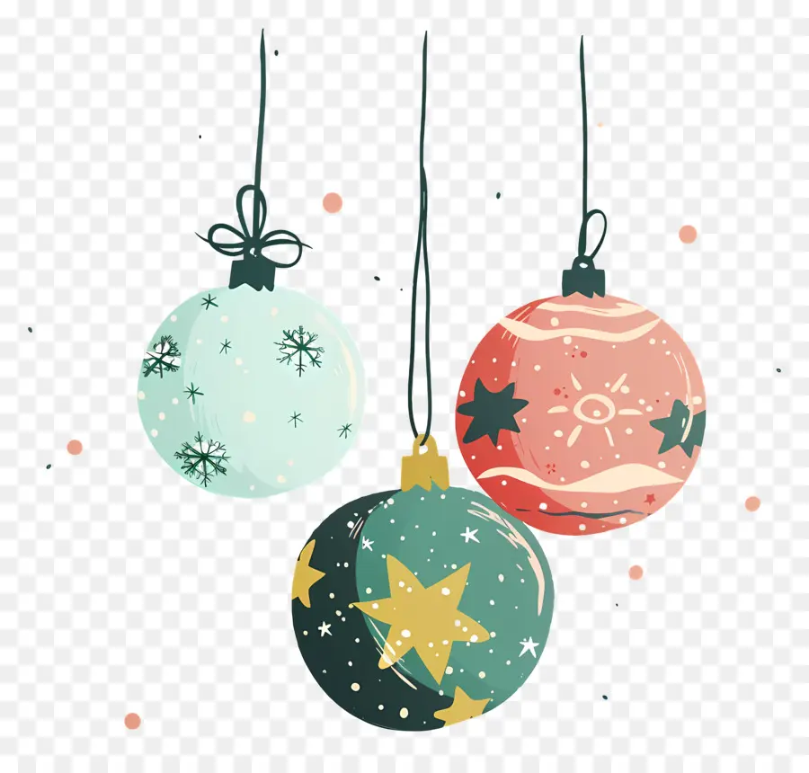 Adornos De Navidad，Coloridas Estrellas PNG