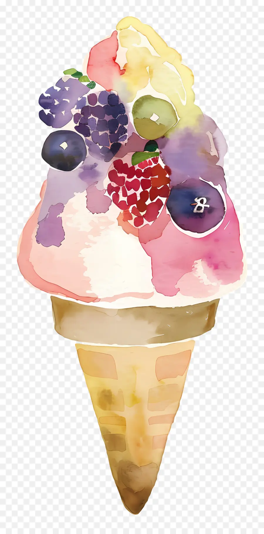 Helado，Pintura A La Acuarela PNG