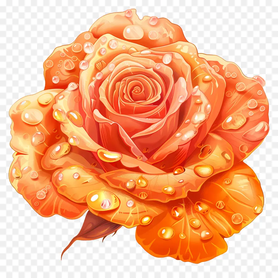 Rosa De Naranja，Las Gotas De Agua PNG