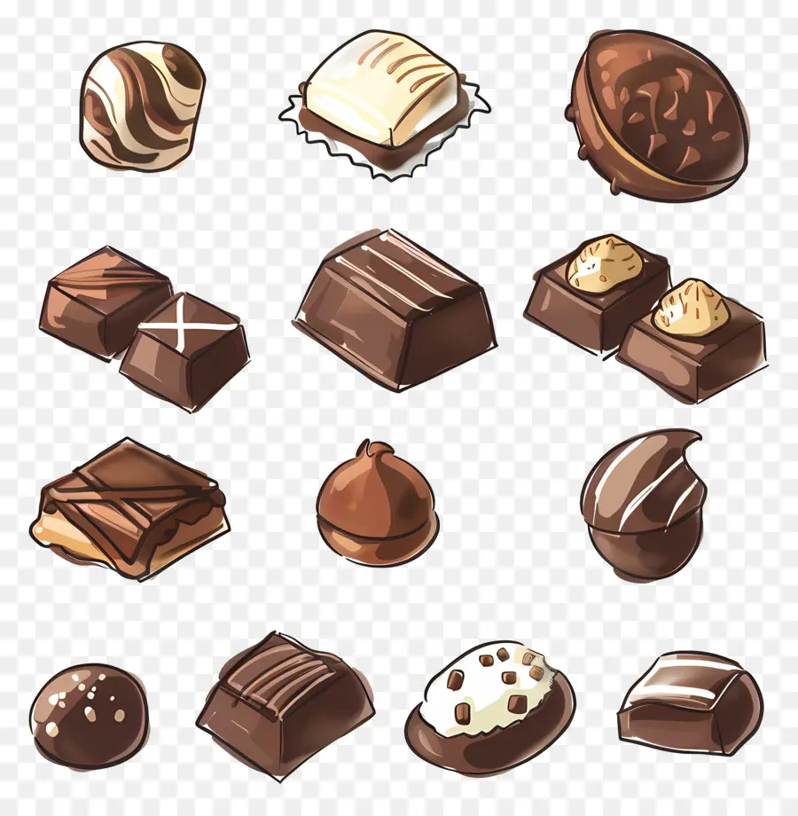 Dulces De Chocolate，Chocolates PNG