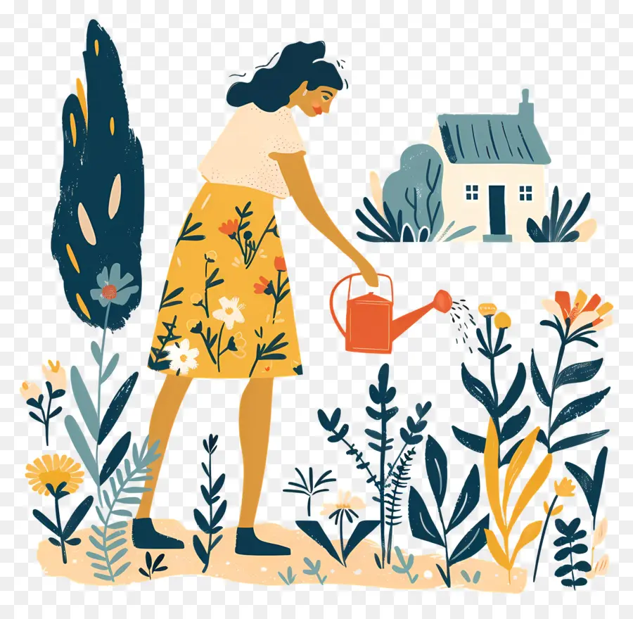 Mujer Reyando Flores，Mujer PNG