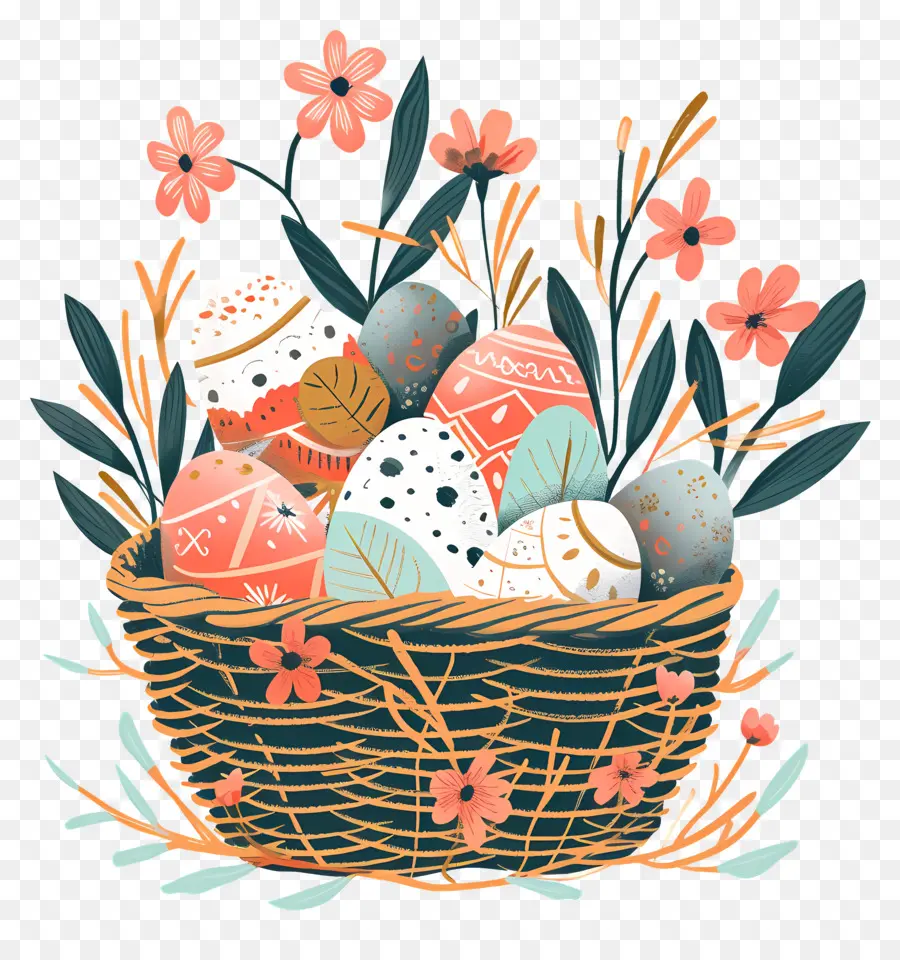 Los Huevos De Pascua，Canasta De Pascua PNG