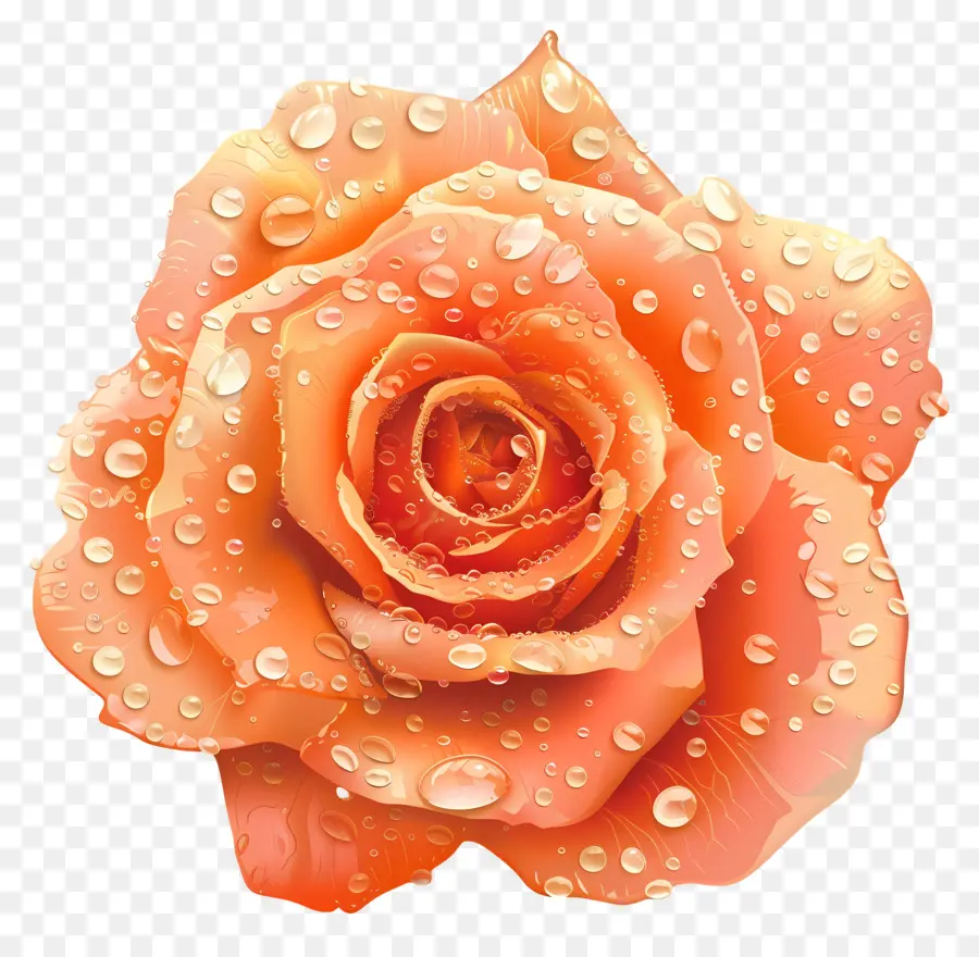 Rosa De Naranja，Las Gotas De Agua PNG