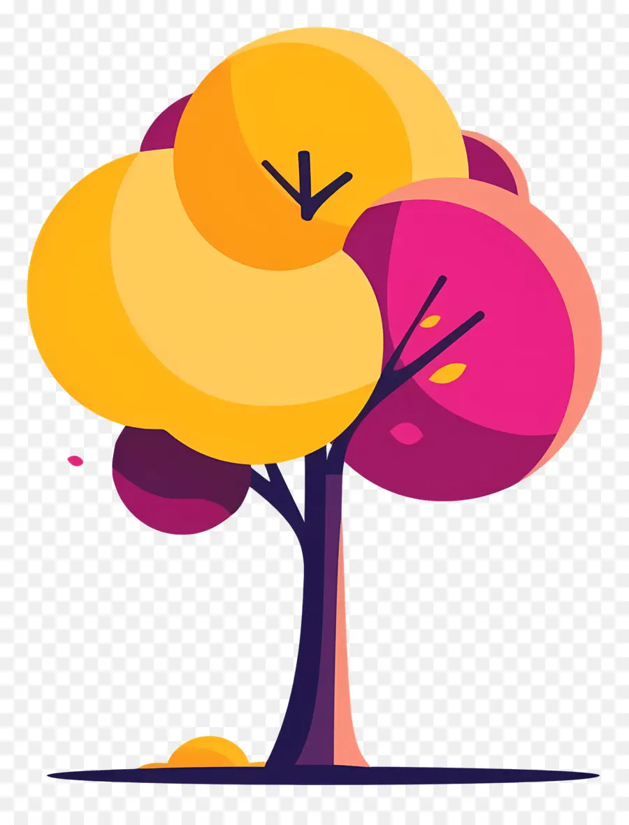 Dibujos Animados De árbol，Amarillo árbol PNG