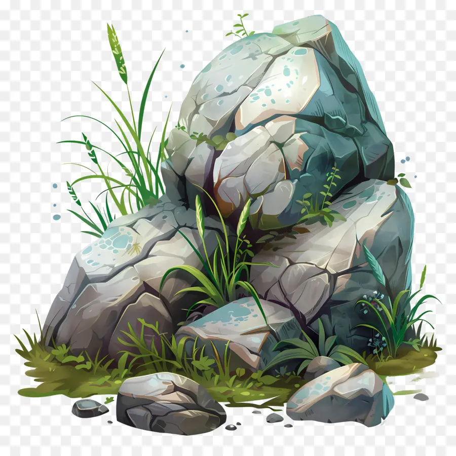 Piedras Con Hierba，Roca PNG