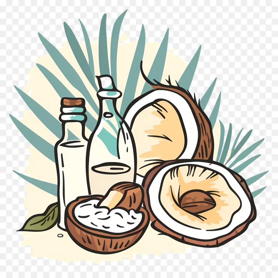 El Aceite De Coco，La Leche De Coco PNG