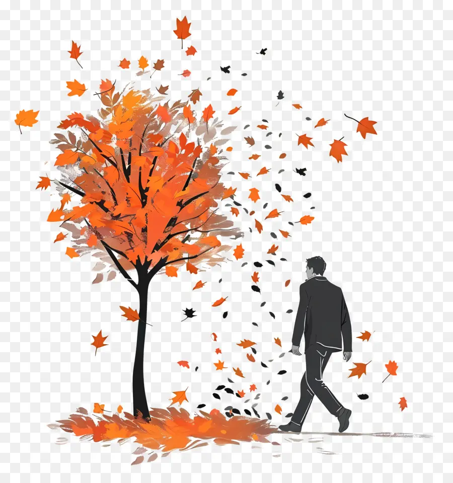 Hombre En Otoño，Otoño PNG