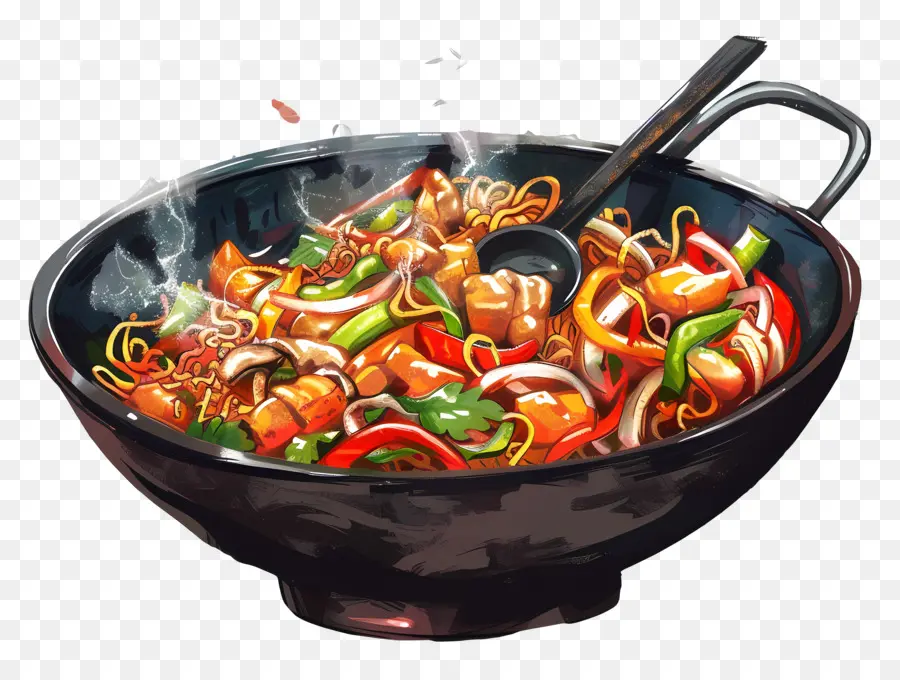 Wok，Sopa De Fideos PNG