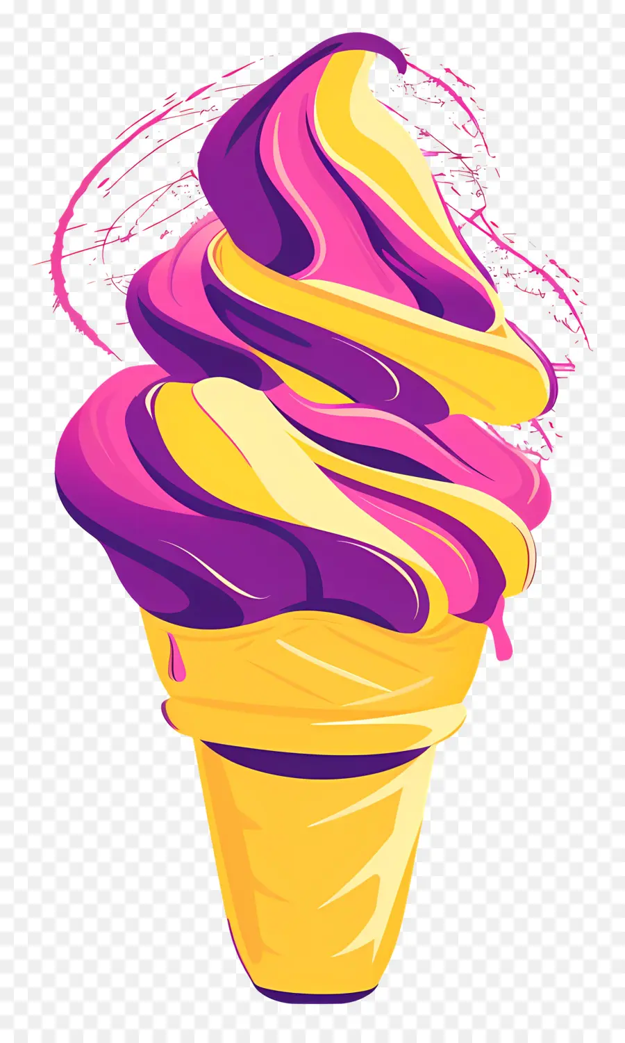 Dibujos Animados De Helado，Helado De Remolino Arcoirbow PNG