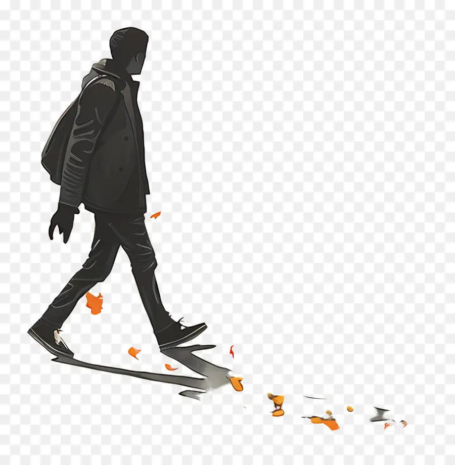 Hombre En Otoño，Caminar Hombre PNG