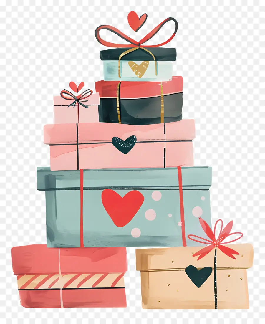 Cajas De Regalo Apiladas，El Día De San Valentín PNG