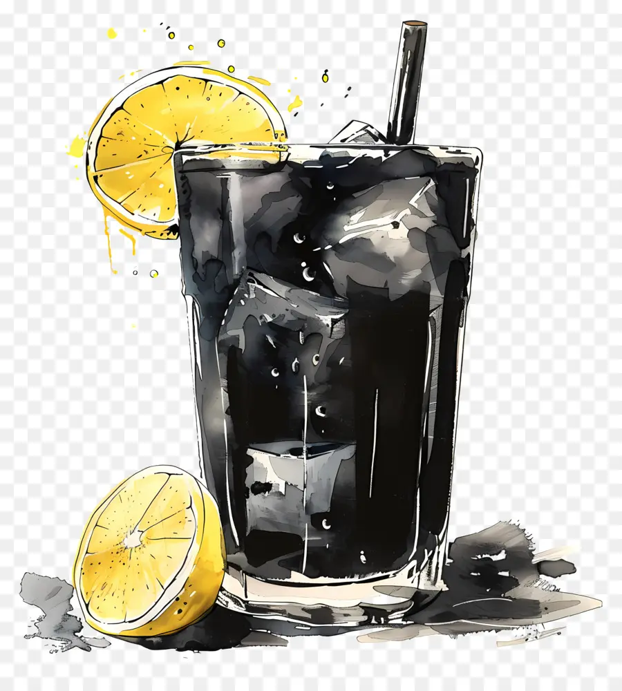 Limonada，Pintura A La Acuarela PNG