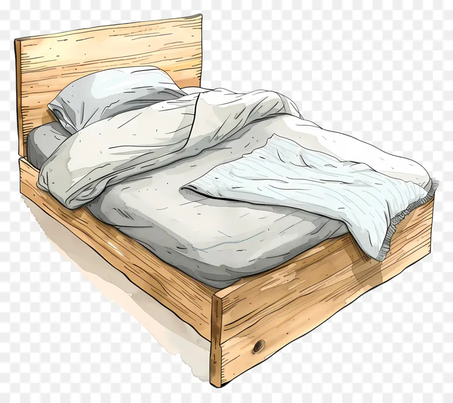 Cama Individual，Marco De La Cama De Madera PNG