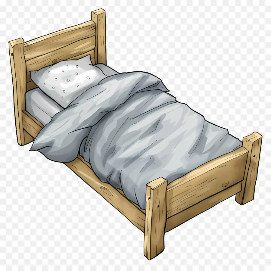 Cama Individual，Marco De La Cama De Madera PNG