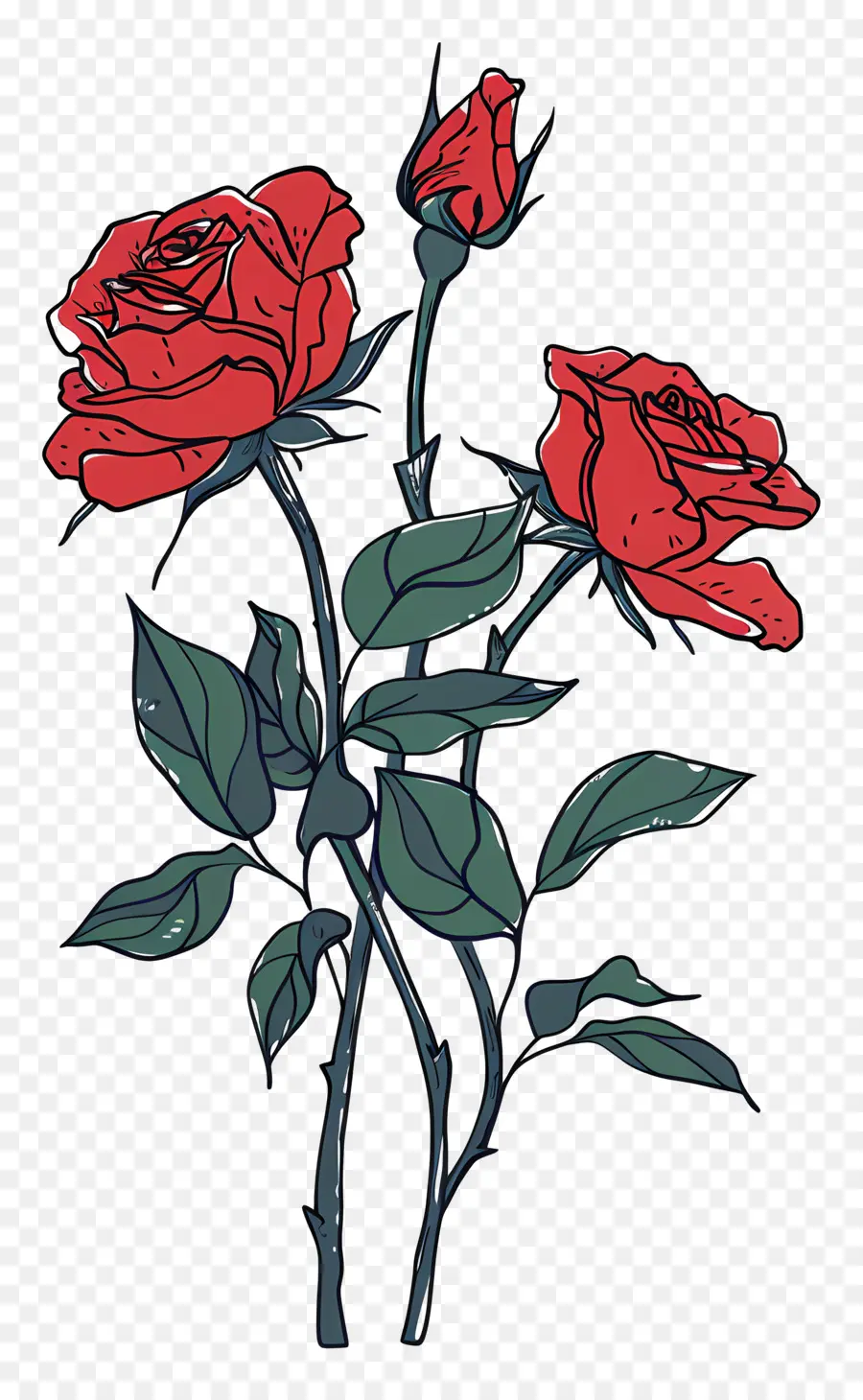 Rosas Rojas，Dibujo PNG