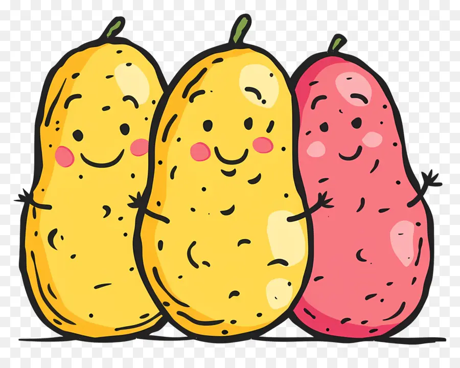 De Dibujos Animados De Patatas，El Banano PNG