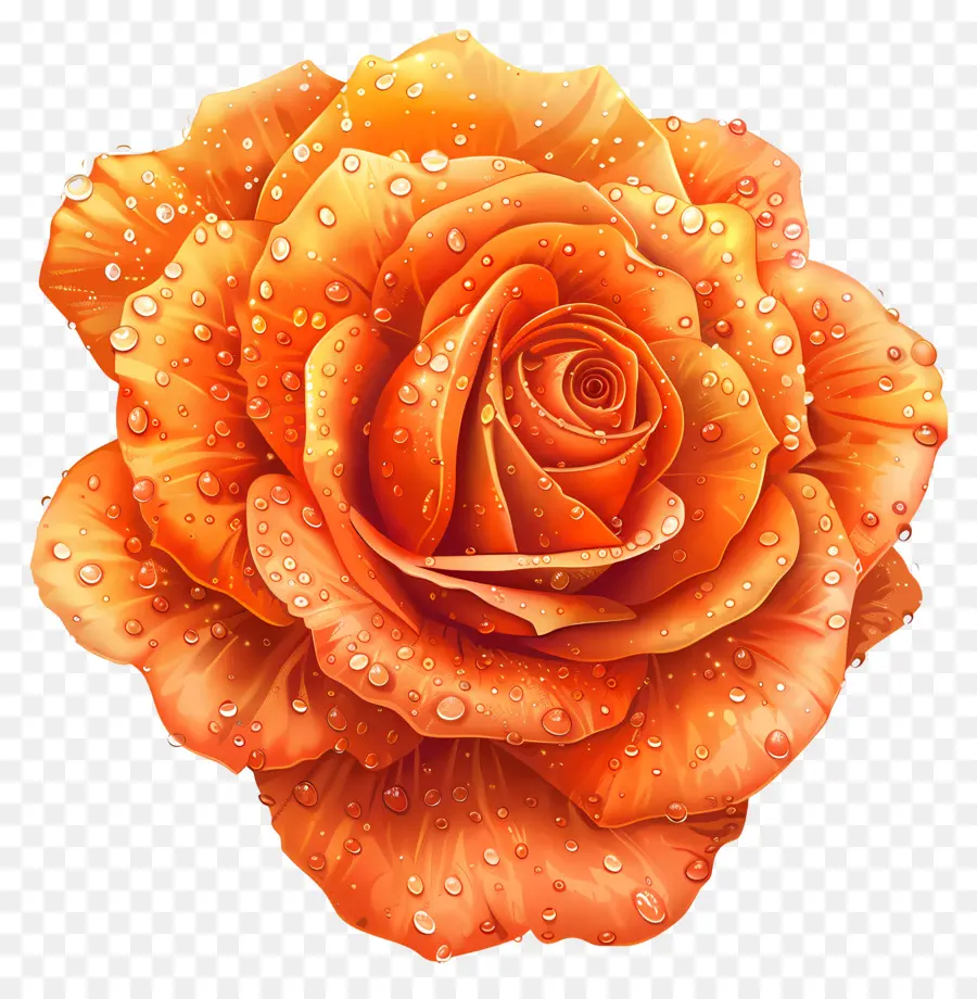 Rosa De Naranja，Las Gotas De Agua PNG