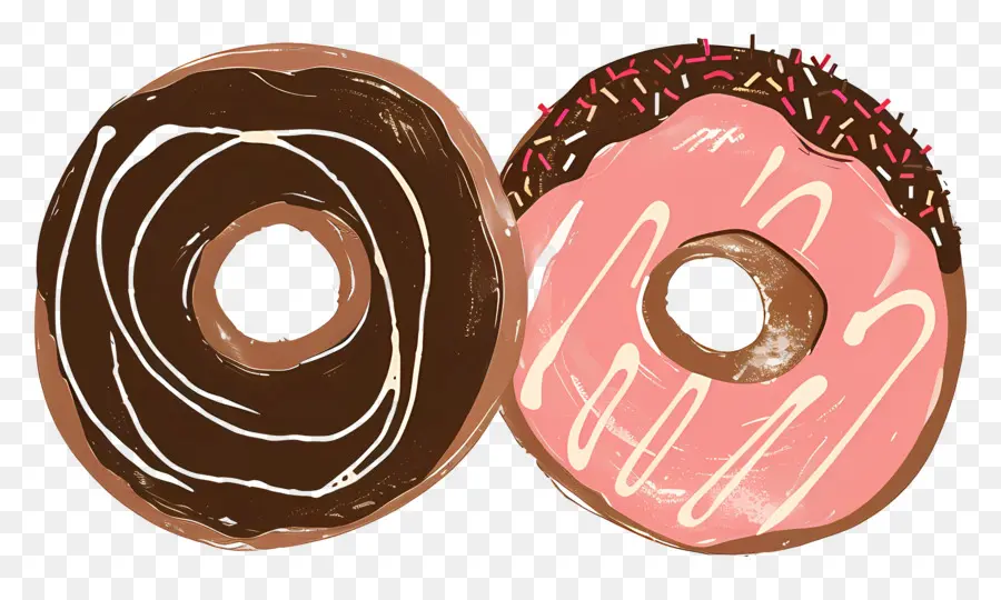 Chocolate Donuts，Donas PNG