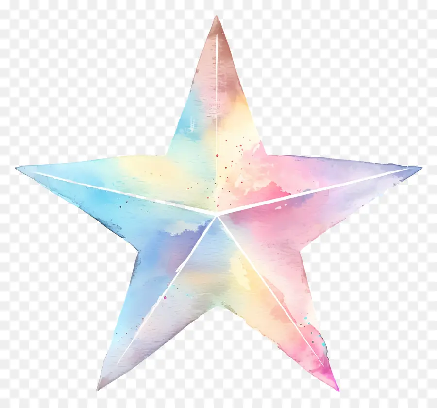 Estrella De Acuarela，Pintura A La Acuarela PNG