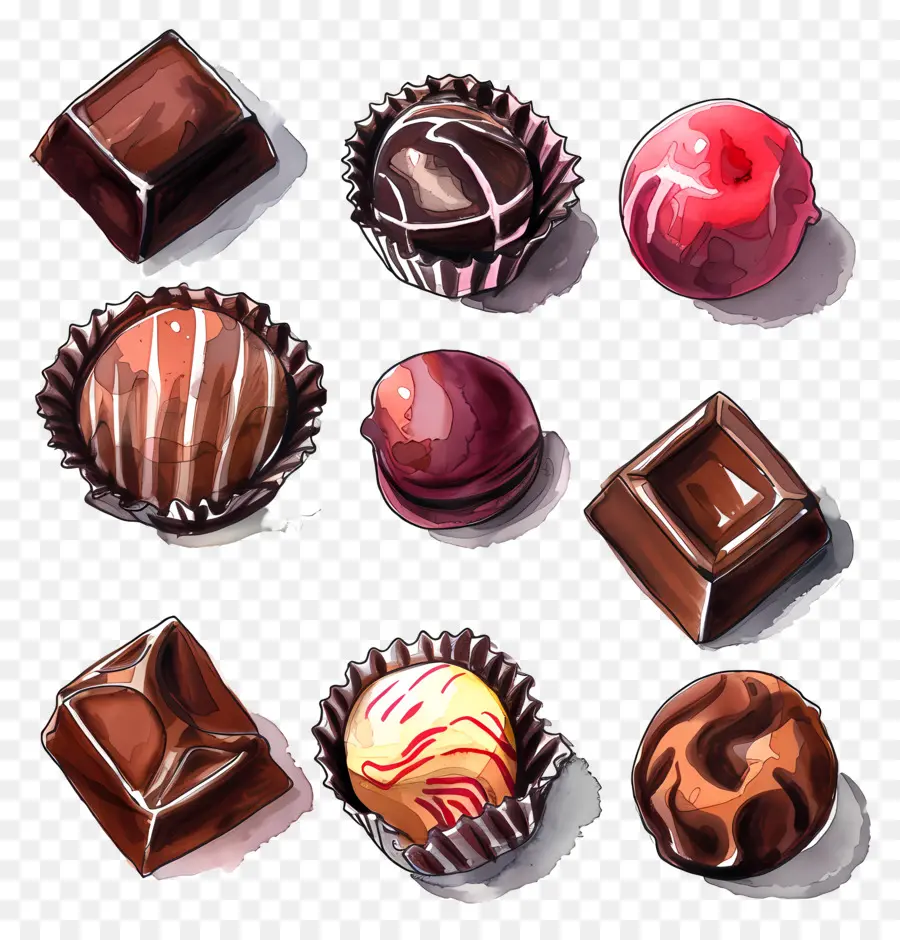 Dulces De Chocolate，Chocolates PNG