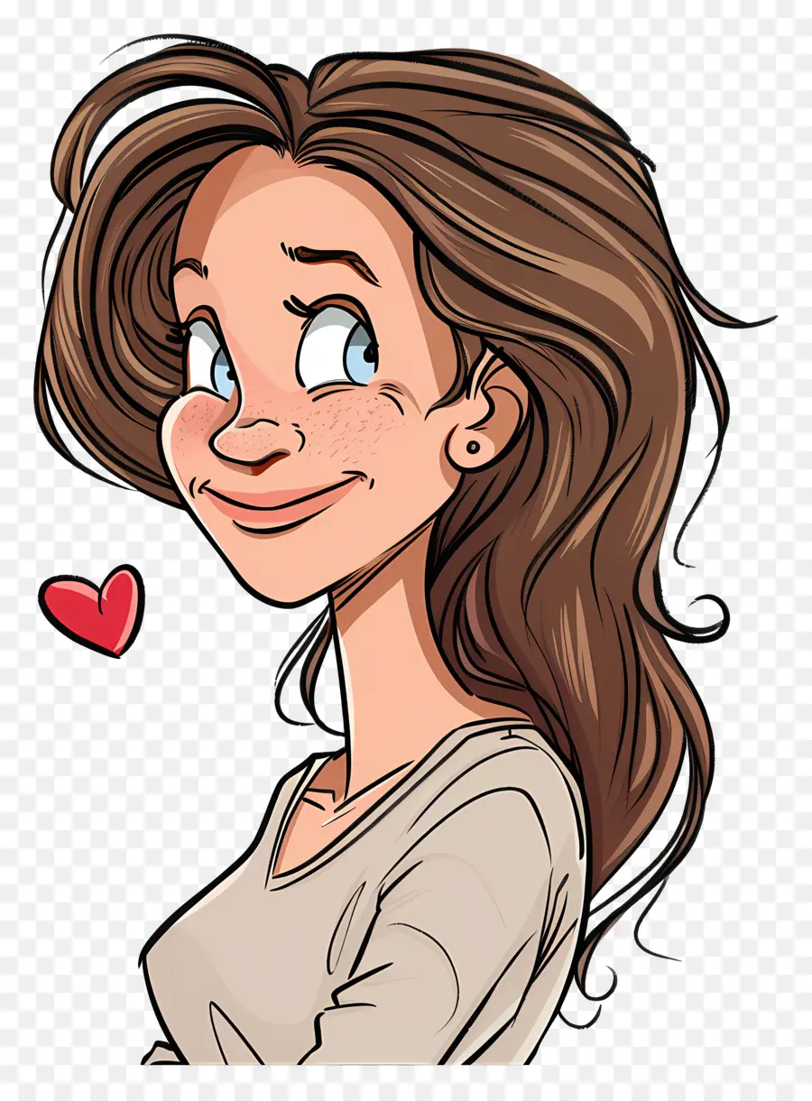 Mujer Sonriente，Chica De Dibujos Animados PNG