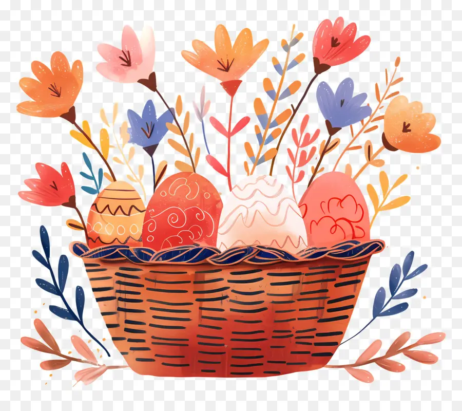 Los Huevos De Pascua，Canasta De Pascua PNG