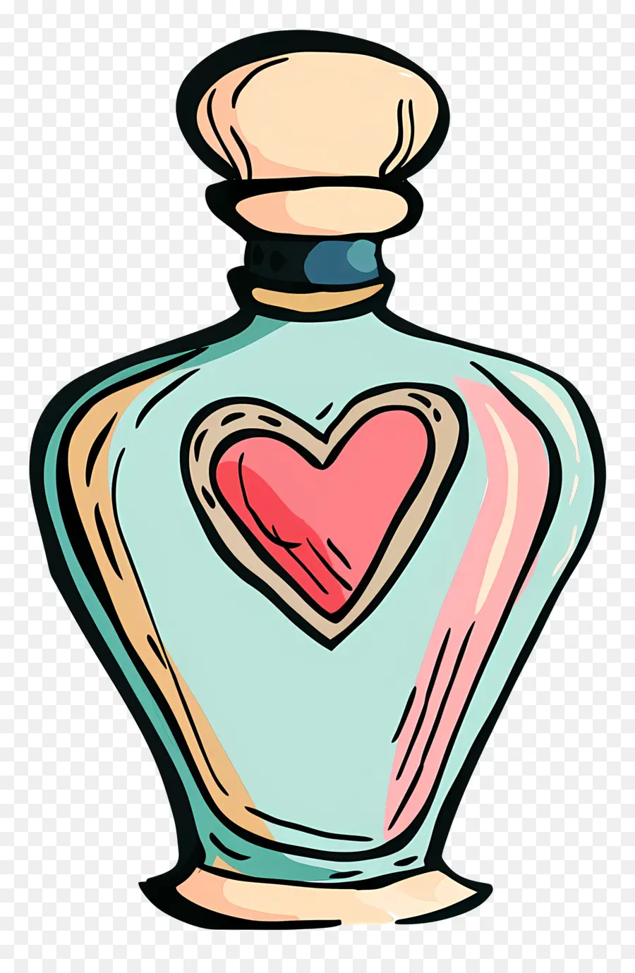 Botella De Perfume，Tapón En Forma De Corazón PNG