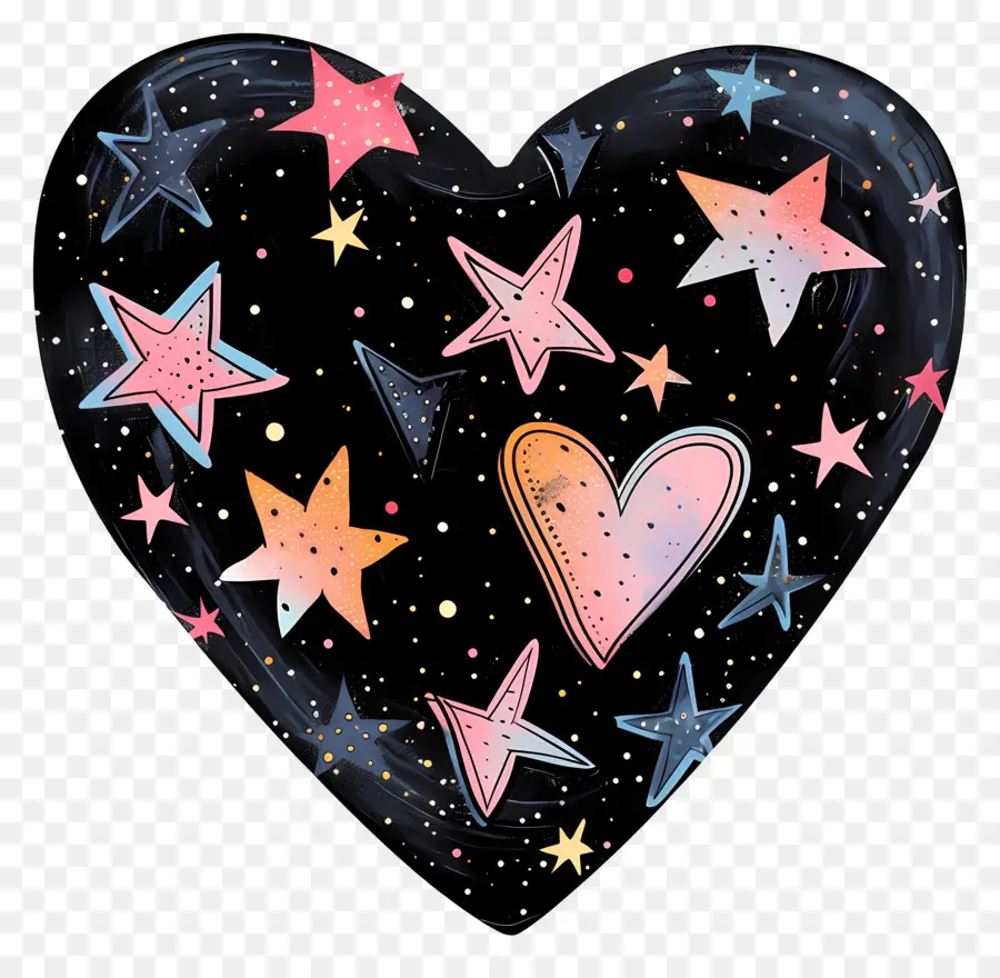 Corazón Con Estrellas，Heartshaped Globo PNG