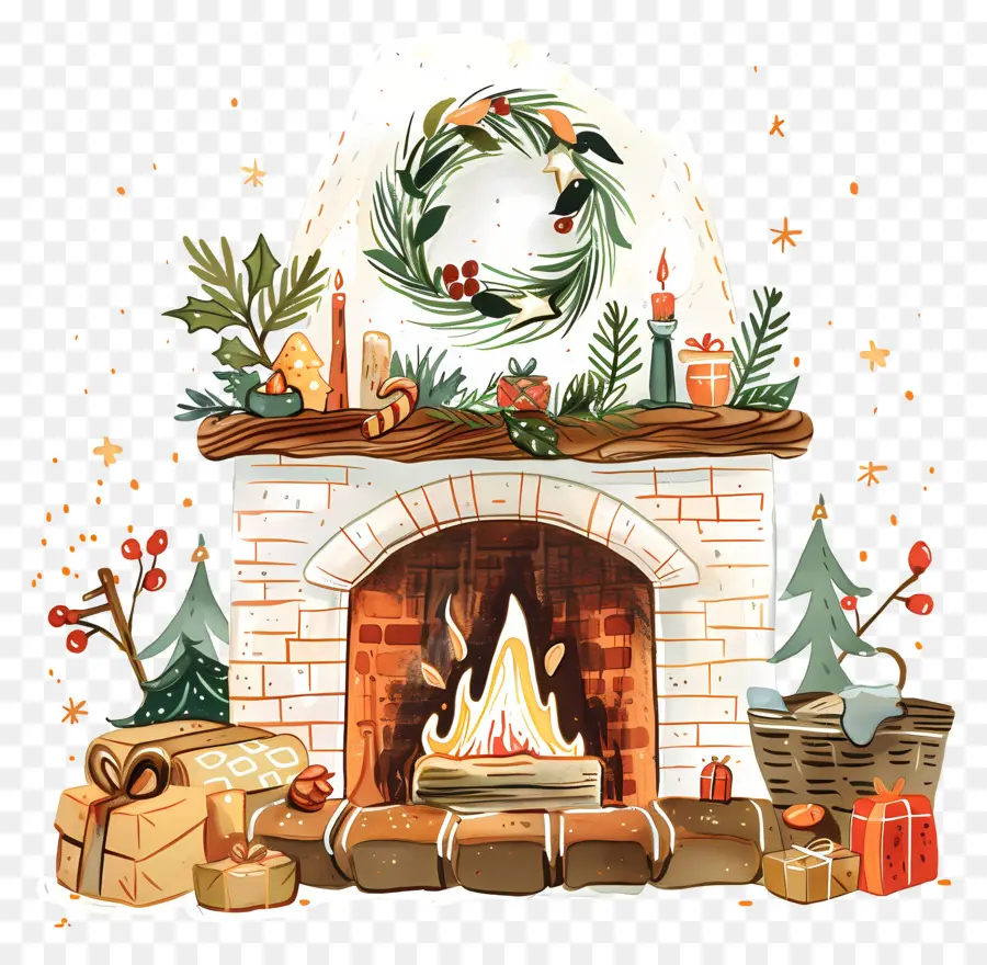 La Navidad Chimenea，Las Decoraciones De Las Fiestas PNG